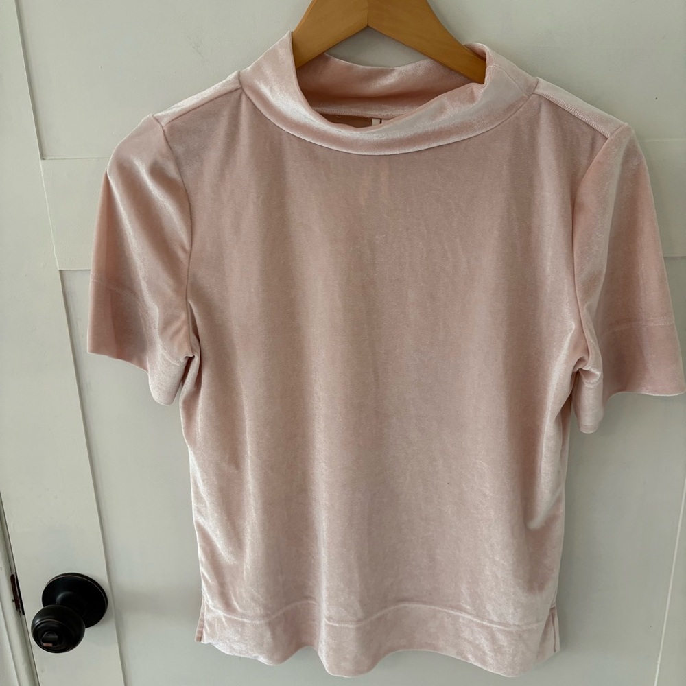Anthropologie Krisha Velvet Mock Neck Top. Size Small. - Picture 4 of 12